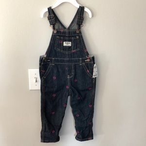 Osh kosh Denim Overalls with heart detail
